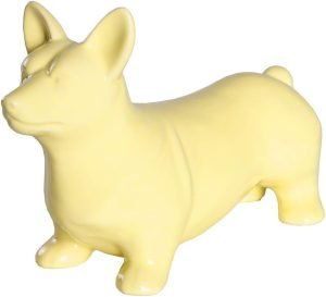Goodsright Decor Corgi Dog Statue - Metallic Silver Standing Ceramic Dog Statue - Decorative Dog Sculpture for Garden or Home D??cor - Corgi Dog Outdoor Statue - (10.82?? x 3.62?? x 6.61??)