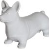 Goodsright Decor Corgi Dog Statue - Metallic Silver Standing Ceramic Dog Statue - Decorative Dog Sculpture for Garden or Home D??cor - Corgi Dog Outdoor Statue - (10.82?? x 3.62?? x 6.61??)
