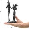 Goodsright Decor Rustic Family Figurines, Cast Iron Art Home Decoration Statue with Gift Card for Anniversary Birthday (Family of Four Carrying)