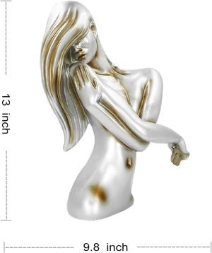 Goodsright Decor Art Statue, Sculptures Home Decor Modern Style Women Figurine, Resin Bust Decorative Objects on Shelf Table Desk for Living Room Bedroom Office