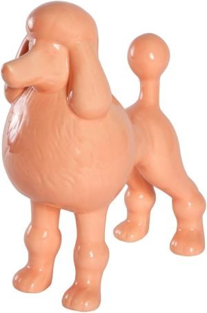 Goodsright Decor Ceramic Dog Statue - Metallic Silver Standing Poodle Dog Statue - Decorative Dog Sculpture for Garden or Home D??cor - Poodle Dog Outdoor Statue - (9?? x 3.5?? x 9.25??)