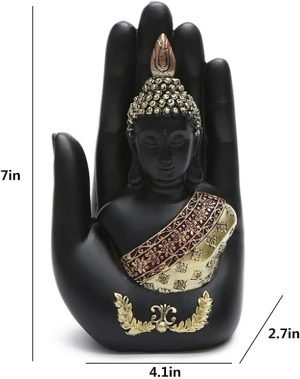Goodsright Decor Buddha Sculpture in The Palm, Resin Handicraft Buddha Sculpture, Suitable for Home Office Decoration and Art Collection