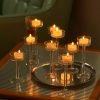 Goodsright Decor 6 Pieces Glass Candleholders Tea Light Candle Holders Clear Wedding Hurricane Tall Elegant Ideal for Dining Party Home Decor Parties Table Settings Gifts