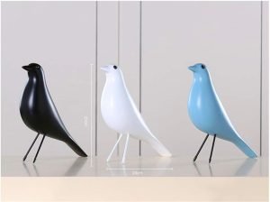 Goodsright Decor Resin Abstract Black Bird Sculpture Figurine Handicraft Home Desk Decor Geometric Resin Wildlife Bird Statue Craft (Black)