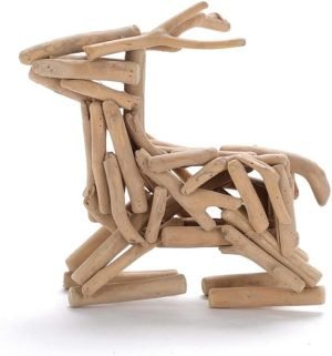 51b-5mlhDwL._AC_SL1000 Goodsright Decor Ornaments Creative Wooden Ornaments, Fawn Woodwork Decorations (Sitting Fawn: 17 7 15cm, Standing Fawn: 20 6 14cm) (Size : Stance)