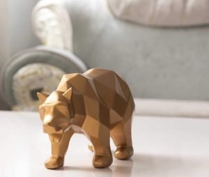 Goodsright Decor Animal Statues Home Decor Golden Bear Statue for Living Room Table Decor,Modern Sculpture Gift for Living Room, Bedroom, Office Desktop, Cabinet Shelf Decoration (Golden)