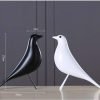 Goodsright Decor Resin Abstract Black Bird Sculpture Figurine Handicraft Home Desk Decor Geometric Resin Wildlife Bird Statue Craft (Black)