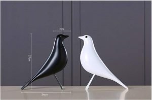 Goodsright Decor Resin Abstract Black Bird Sculpture Figurine Handicraft Home Desk Decor Geometric Resin Wildlife Bird Statue Craft (Black)