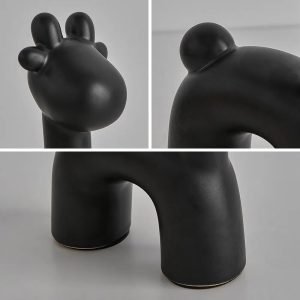 Goodsright Decor Abstract Deer Figurines for Interior Home Desktop Decoration Electroplated Ceramics Art Animals Statue Crafts Modern Home Decor (Color : Deer D, Size : Medium)