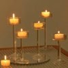 Goodsright Decor 6 Pieces Glass Candleholders Tea Light Candle Holders Clear Wedding Hurricane Tall Elegant Ideal for Dining Party Home Decor Parties Table Settings Gifts