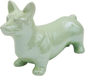 Goodsright Decor Corgi Dog Statue - Metallic Silver Standing Ceramic Dog Statue - Decorative Dog Sculpture for Garden or Home D??cor - Corgi Dog Outdoor Statue - (10.82?? x 3.62?? x 6.61??)