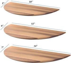 Goodsright Decor 14?? Acacia Wood Floating Wood Shelves Set of 3, Wood for Bedroom, Living Room, Bathroom, Kitchen, Wide Wooden Wall Shelves for Living Room Bedroom Kitchen Bathroom Farmhouse