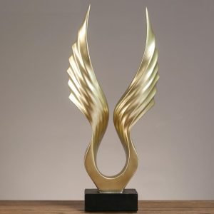 Goodsright Decor Resin Angel Wings,Simulated Abstract Open Eagle Art Model,Modern Nordic Decoration,Resin Sculpture Statue Ornaments, Home Decor,Wings,TV,Wine Cabinet (02)