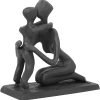 Goodsright Decor Rustic Family Figurines, Cast Iron Art Home Decoration Statue with Gift Card for Anniversary Birthday (Family of Four Carrying)