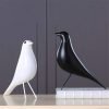 Goodsright Decor Resin Abstract Black Bird Sculpture Figurine Handicraft Home Desk Decor Geometric Resin Wildlife Bird Statue Craft (Black)