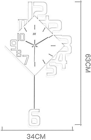 Goodsright Decor Pendulum Wall Clock Silent Non Ticking, Modern Style Wooden Living Room Swing Quartz Wall Clock, Large Dial Silent Home Decoration (Blue)