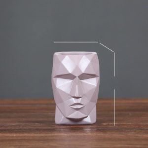 51u8EAOm8CL._AC Goodsright Decor Resin Face Flowerpot Geometric Headpiece Resin Handicraft Ornaments Home Furnishing Decoration Flower Vases Pots S