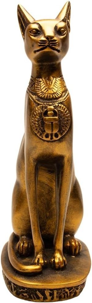 Goodsright Decor Discoveries Egyptian Imports Bastet Cat Goddess Statue - Bronze - 8" Tall - Made in Egypt