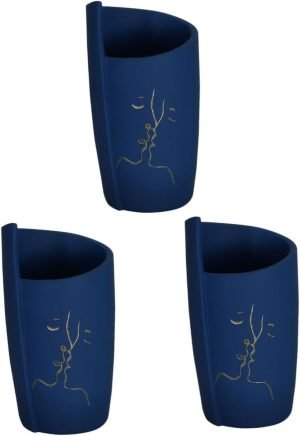 Goodsright Decor 3pcs Flower Arrangement Resin vase Flower Holder Table top Decor Floral Decorations Resin Floral vase face Plant pots Desk Flower Vase Chic Vase Desktop Flower Stand Grow Flowers