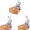 Goodsright Decor 3 Pcs Rabbit Pot Rabbit Garden Statue Desk Flower Pot Vintage Vase Planter Dinner Table Decor Oddish Flower Pot Pots Large Indoor Plant Pot Bunny Animal Resin Bonsai Pot