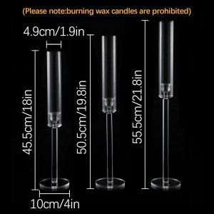 Goodsright Decor Candle Holder Set of 6 for Table Centerpiece, Candlestick Holders for Wedding Christmas Living Room Centerpieces Decor, Clear Candle Stick Holders, Acrylic Fit for LED Candles