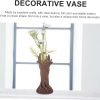 Goodsright Decor 3 pcs Garden Decorative vase Vintage Decor Tree Trunk vase Ornament Tree Trunk Flower Pot Tabletop Resin vase Office Decor Desktop Floral Vase Dry vase Synthetic Resin Modeling