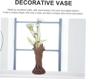 Goodsright Decor 3 pcs Garden Decorative vase Vintage Decor Tree Trunk vase Ornament Tree Trunk Flower Pot Tabletop Resin vase Office Decor Desktop Floral Vase Dry vase Synthetic Resin Modeling