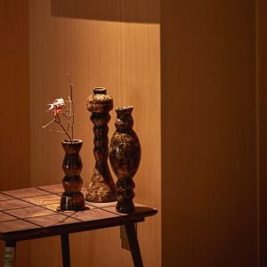 Goodsright Decor Yadan Art Ceramic Flower Vase Black Gold Arrangement Medieval Modern Wabi Sabi Tea Room Zen Sculpture Desktop Decoration Model B