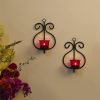 612lVJOp9WL._AC_SL1500 Goodsright Decor Set of 2 Decorative Wall Sconce/Candle Holder with Red Glass and Free T-Light Candles