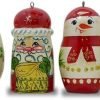 6146YpjYJbL._AC_SL1000 Goodsright Decor 6 Hand Painted Wooden Christmas Ornaments 2.25 Inches