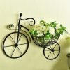 Goodsright Decor Wrought Iron Wall Hanging Decor, Bicycle Flower Basket Wall Mounted Flower Stand Display Rack for Home Decor, Unique Art Ornaments Classic Retro Style for Home