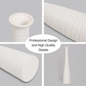 Goodsright Decor Tall White Ceramic Vase,Flower Vase 20" Pampas Grass Vase,Floor Vase,Modern Home Decorations,Handmade Brushed Skinny Vase for Decor Living Room Table Fire Mantel Entryway