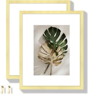 618N0GwJUtL._AC_SL1500 Goodsright Decor 18x24 Aluminum Picture Frame Set of 2 - Displays Poster 16x20 with Mat or 18 x 24 without Mat, Black Metal Gallery Frame, Wall Horizontal or Vertical Display - Wall Hook Included