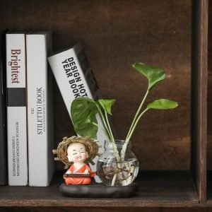 Goodsright Decor Green Radish hydroponic Flowerpot Utensils vase Transparent Glass Flower Arrangement Flower Living Room Desk Decoration Home Decoration Living Room Decoration Home