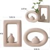 Goodsright Decor Ceramic Home Vase Set, Bud Vase, Ceramic Frosted Texture Vase, Modern Bohemian Style Flower Vase, Suitable for Room Decoration and Living Room Decoration(Rectangle and Ellipse)