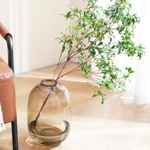 Goodsright Decor Large Amber Glass Vase for Flowers Tall Glass Vase for Decor Floor Vase Decorative Vases for Home Table Centerpieces Flowers Decor and Farmhouse Decor,Amber2