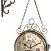 Goodsright Decor Vintage Double Side Silent Wall Clock Wrought Iron Hanging Time Clock Ornaments for Home Bedroom Dormitory Wall Double Side Wall Clock
