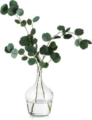 Goodsright Decor Large Glass Tall Floor Vase, 15in Glasseam Farmhouse Clear Vase Decor, Oversized Modern Big Jug Vase, Recycled Blown Decorative Pampas Vase for Flowers Living Room Home Decorations