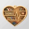 Goodsright Decor Personalized Books Heart Wooden Christmas Ornament - Book Lovers Ornament - Bookshelf Ornament, Wooden Ornament, Pack 3