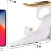 Goodsright Decor Resin Cat Stretching Tray Statue Tray for Keys Candy Jewelry Ring Fruit, Modern White Living Room Bedroom Decoration TQGJPT505