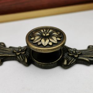 Goodsright Decor 1.3" (32 mm) Dia Rustic Knob Extended Vintage Carving Antique Bronze Drawer Pull Dresser Pull Cabinet Knob Kitchen Door Knob Hardware Length 245mm (10)