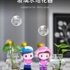 Goodsright Decor Creative Home Decoration Small Monk Decorations Living Room Flower Arrangement hydroponic Green Dill Glass vase Desk Knick-knacks Living Room Decoration Home