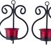 61ILI1qTacL._AC_SL1500 Goodsright Decor Set of 2 Decorative Wall Sconce/Candle Holder with Red Glass and Free T-Light Candles