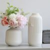 Goodsright Decor Ceramic Flower Vase Set 2 Large Matte Black Vase for Home Decor Classic Nordic Style Vases for Room Office Shelf Decor, Simple Yet Gorgeous Boho Decor Vase for Fresh Dried Flowers Pampas Grass