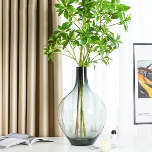 Goodsright Decor 15" Large Black Glass Floor Vase,Tall Black Vases for Centerpieces,Tall Floor Vase Large Vase for Pampas Grass, Home Decor,Living Room Decor,Indoor Decoration,Large(vase only)