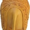 Goodsright Decor Handcrafted Beautifully Designed Wooden Carving Elephant (6 x 7 inches) for Home & Office Decoration