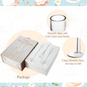 61LDlZqthnL._AC_SL1500 Goodsright Decor Wedding Glass Taper Candle Holders Candlestick Holders Bulk Clear Decorative Candle Stands Fits 3/4 Inch Thick Candle for Table Centerpiece Anniversary Dining Room Home Party Decor(6 Pcs)