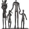 Goodsright Decor Rustic Family Figurines, Cast Iron Art Home Decoration Statue with Gift Card for Anniversary Birthday (Family of Four Carrying)