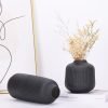 Goodsright Decor Ceramic Flower Vase Set 2 Large Matte Black Vase for Home Decor Classic Nordic Style Vases for Room Office Shelf Decor, Simple Yet Gorgeous Boho Decor Vase for Fresh Dried Flowers Pampas Grass