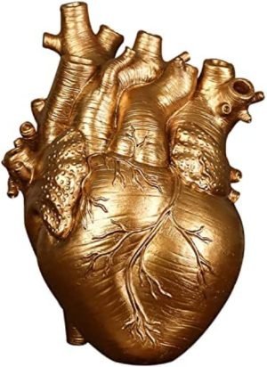 Goodsright Decor Resin Vase Planter, Decorative Heart Vase - Anatomical Heart Tabletop Decorative Craft, Farmhouse Living Room Bedroom Countertop (White,Large)